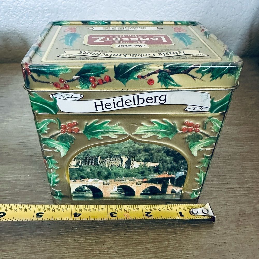 German Cities Christmas Tin Holiday Music Box